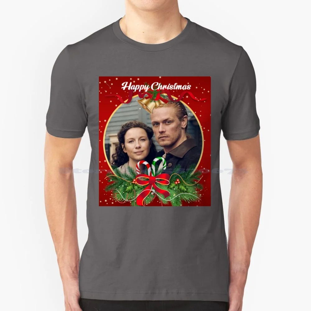 Outlander , Happy Christmas For Fans T Shirt 100% Cotton Tee Xmas Holiday Christmas Humor Sam Heughan Actor Jamie Fraser Sexy