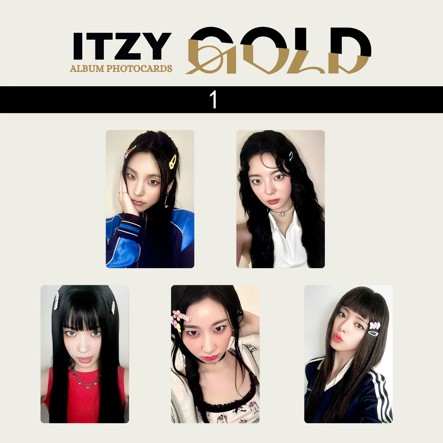 Kpop ITZY 9th Mini Album GOLD Photocard 5PCS/Set Double Sides Printing Coated LOMO Card YUNA RYUJIN Fans Collection Photocard