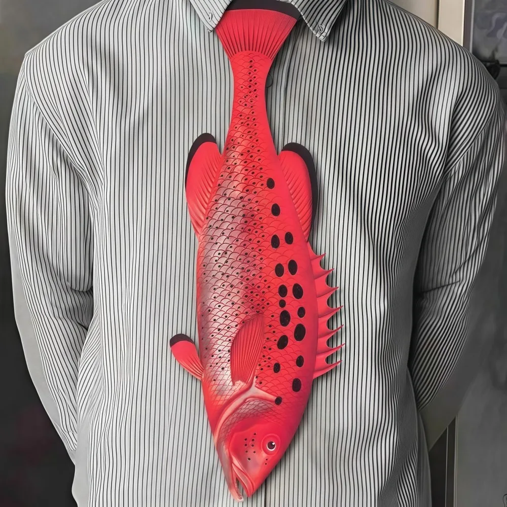 3D Cat Cat-shaped Men's Tie Novelty Lifelike Kitten Necktie Satin Fabric Animal Pattern Creative Neck Tie For Wedding and Party