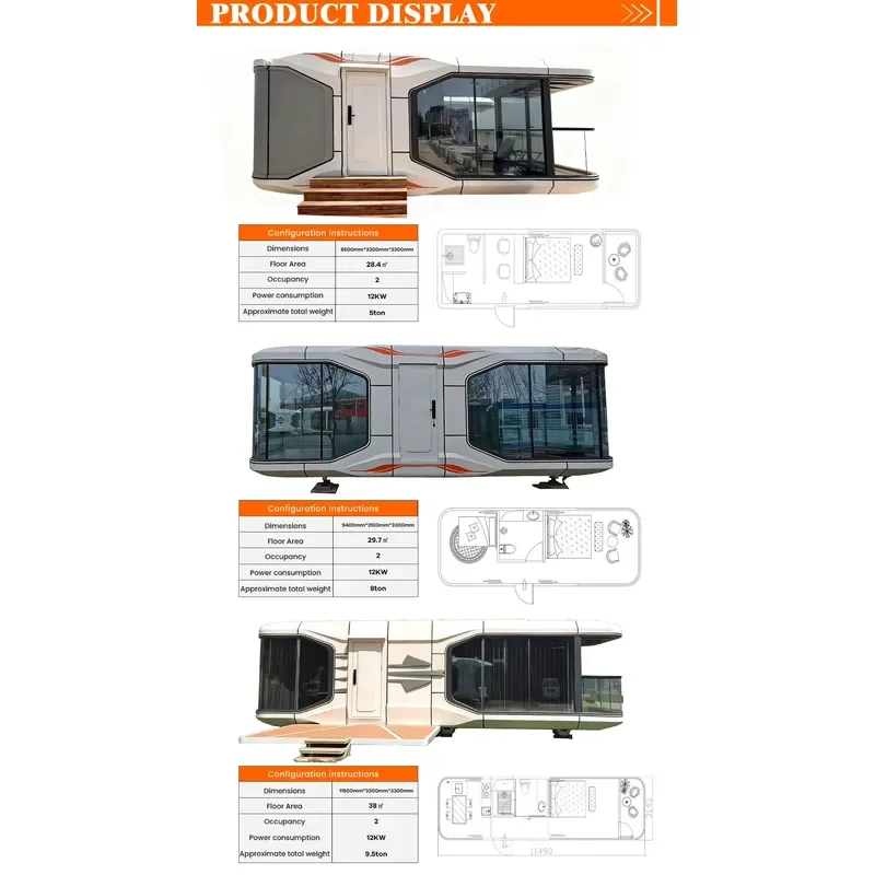 Modern Prefab House Furnished Modular Tiny Home with Smart System for Mobile Resort Living Home