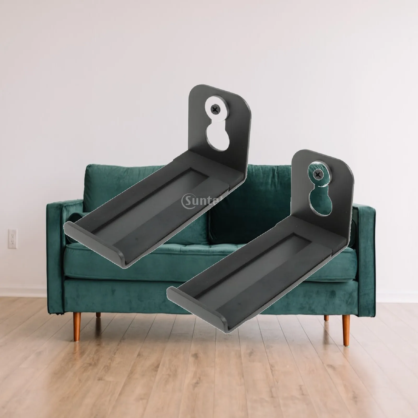 Soundbar Wall Mount Telescoping Soundbar Mounting Bracket L-Shaped Brackets Slim Sturdy for Home Theater, Living Room