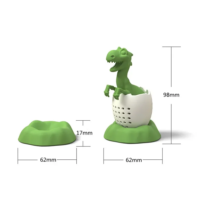 Reusable Silicone Tea Infuser Funny Dinosaur Shape Herbal Tea Bag Coffee Filter Diffuser Strainer Tea Accessories Coffee Filter