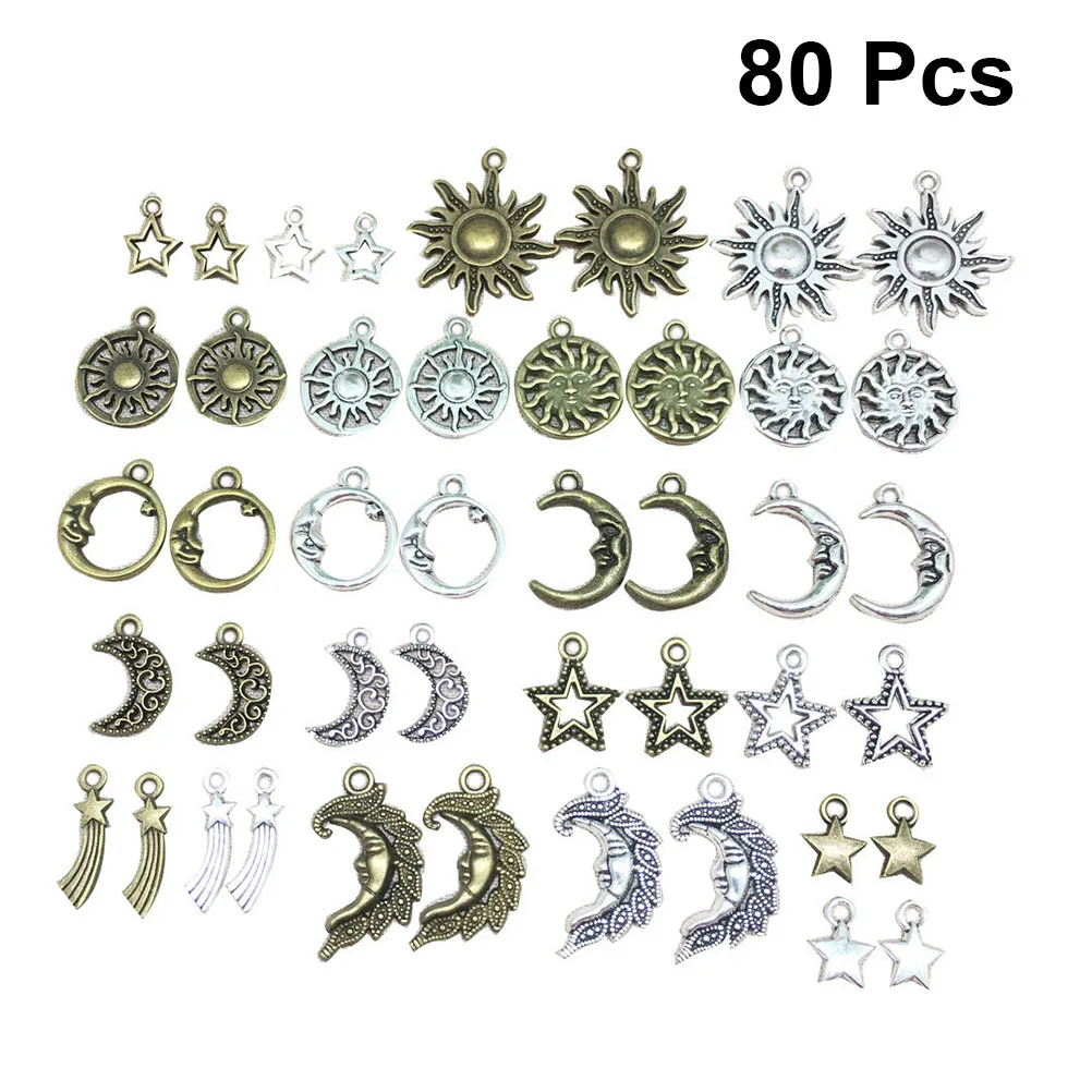 

Pendant Combination Set DIY Earring Findings Bracelet Jewelry Making Materials Star Moon Sun Meteor Charms Necklace