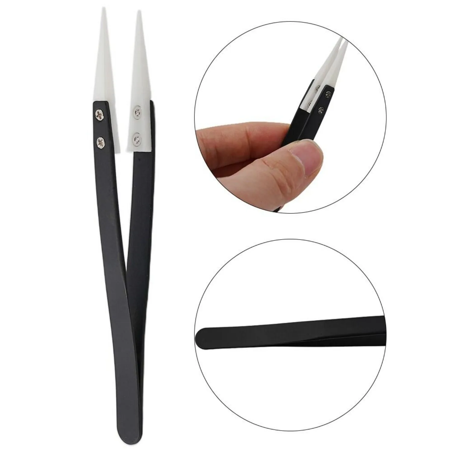 Ceramic Tweezers Electrician High Temperature Resistant Corrosion Resistant Anti Static Insulation Clip Element Tweezers