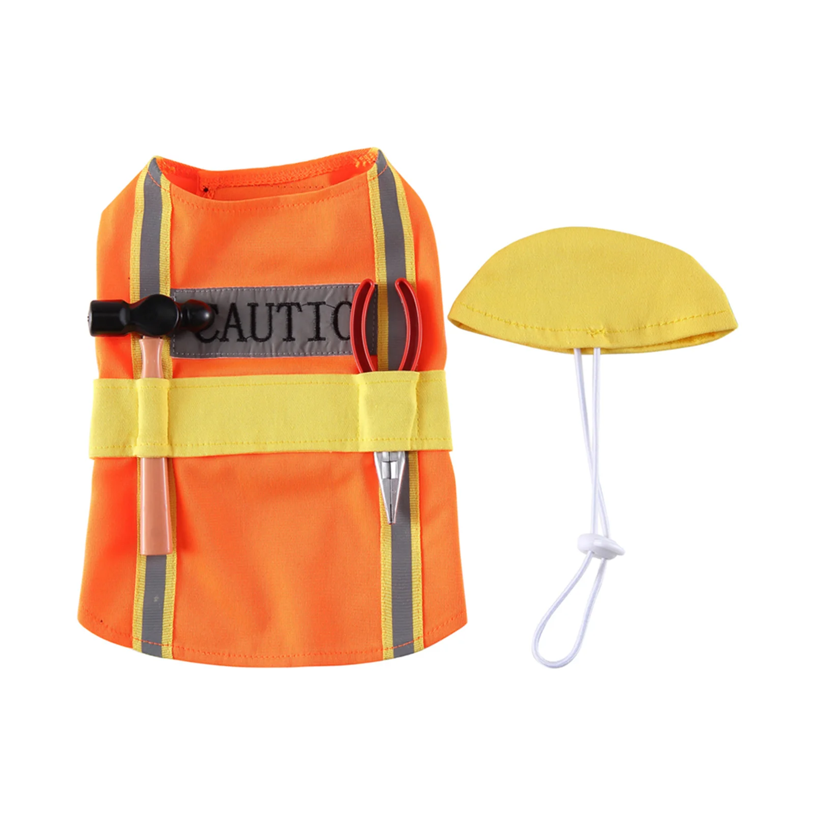 

Polyester Dog Costume Adorable Puppy Clothes Engineer Appearance Festival Party Wear-Resistant Decorative Dog Clothes