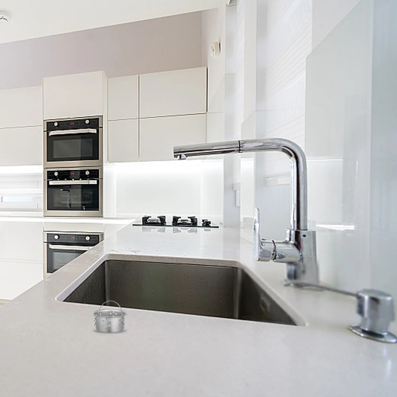 3 pcs Keranjang Saringan Wastafel Stainless Steel Jaring Halus Penyaring Pembuangan Untuk Dapur Kamar Mandi Anti-Sumbat Penangkap Rambut dan Sisa Makanan Dapur