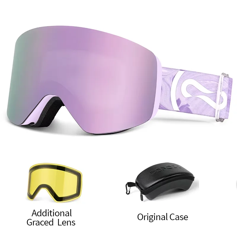 COPOZZ OTG Ski Goggle Snowboard Mask For Men Women Yellow Lens