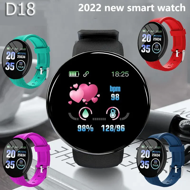 

D18 FD68S Smartwatch Fitness Tracker Watches Smart Watch Men Women Blood Pressure Step Stopwatch for IOS Android Smart Bracelet