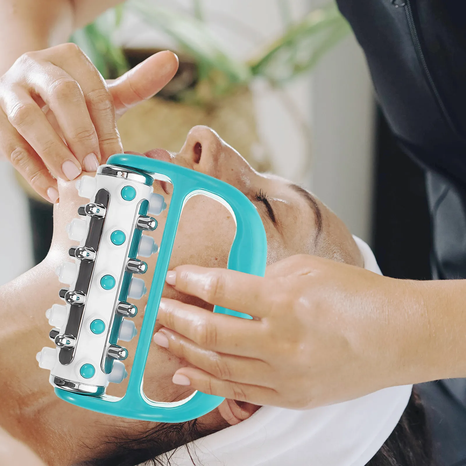 

Portable Head and Neck Massager Tool with Unique Brush Design for Scalp Stimulation Comfortable Grip for Fatigue Relief Daily