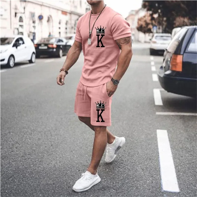 Summer 2022 Men's Fashion Tracksuit Set: Oversized Casual T-Shirt + Shorts Streetwear