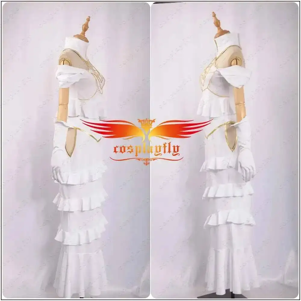 HOT Overlord Albedo Cosplay White Dress Sexy Mermaid Dress for Women Summer Skirt Adult Clothing Cosplay Costume+ Horns + Wig - view 4