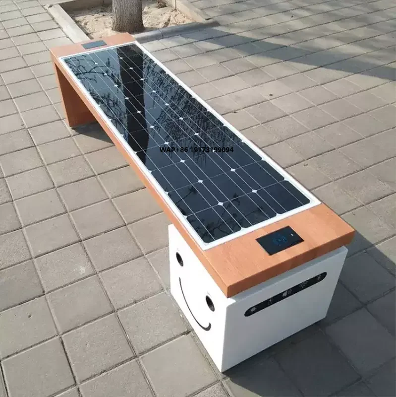 

Wifi Charging Solar Panel Bench Park Bench USB Smart Solar Bench
