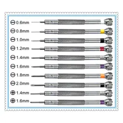 10PCS Professional Watch Screwdriver Set KWONG YUEN Micro Precision Glasse Repair Kit 0.6-2.0MM for Eyeglass Sunglass Watchmaker