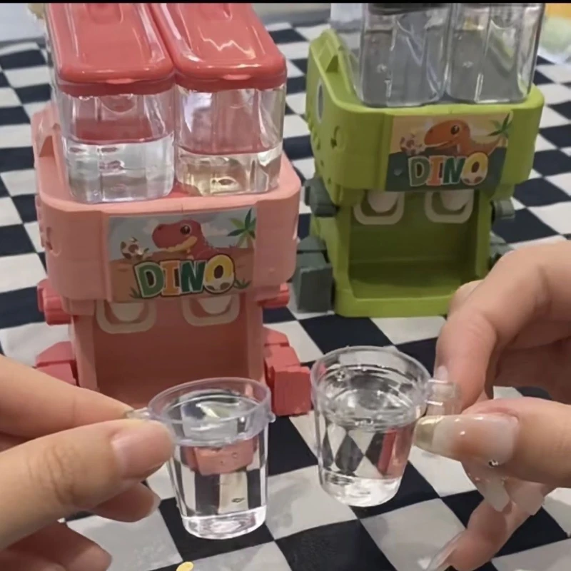 

Charming Children's Dinosaur Dual Water Dispenser Toy Cold/Warm Water Juice Drinking Fountain for Imaginative Kitchen Play