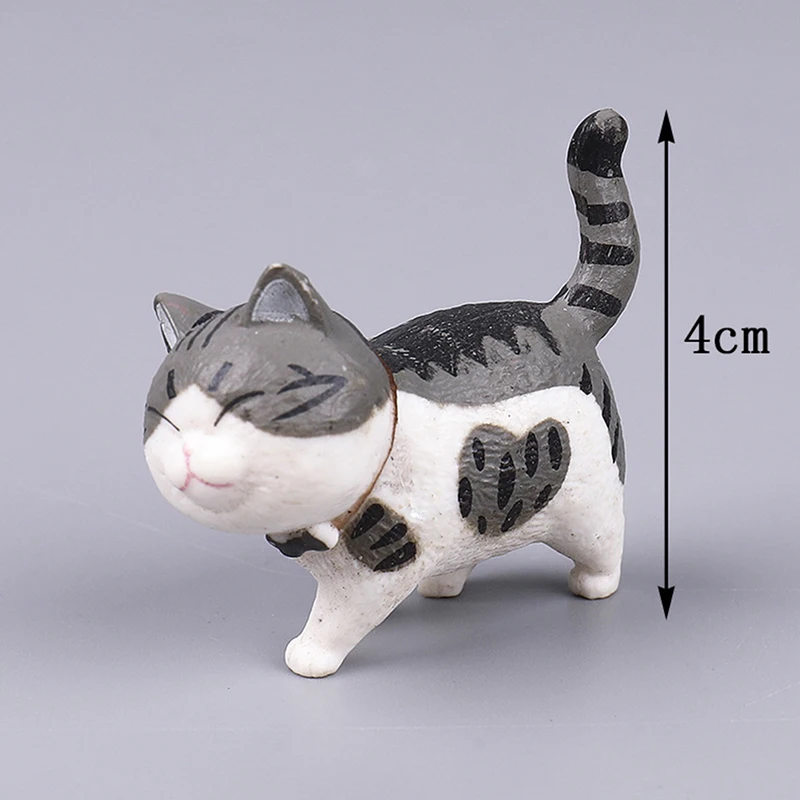 1Pcs Śliczne Mini PVC Animacja Model Kot Lalka Figurki Zabawka Kreatywna Indywidualność Rękodzieło Ozdoby Deska rozdzielcza Dekoracja balkonu