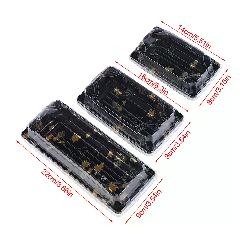 10Pcs Thickened Sushi Boxes With Lids Disposable Eco Friendly Food Containers Take Out Boxes Carry Out Containers