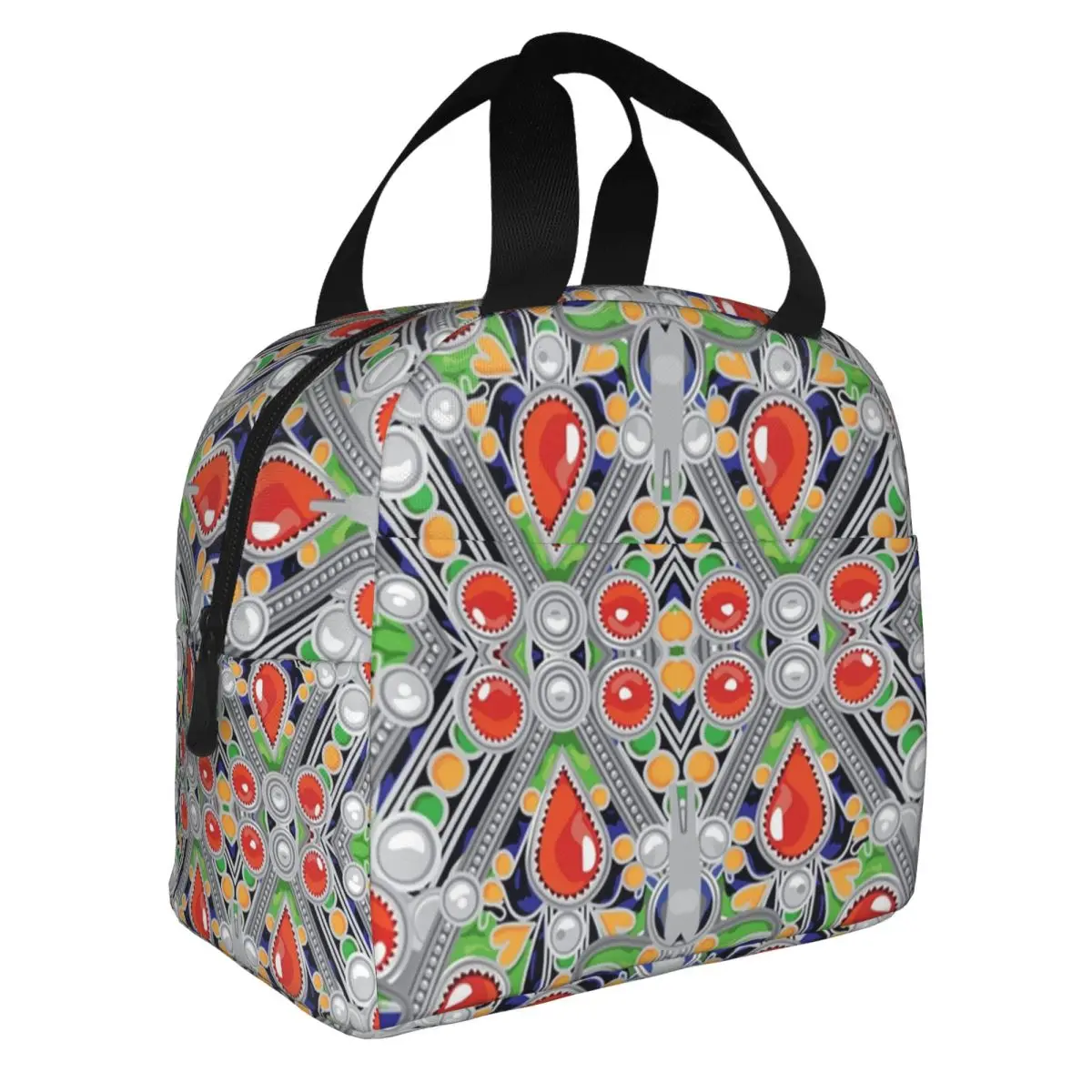 Kabyle Jewelry Lunch Bag Women Warm Cooler Insulated Lunch Boxes for School