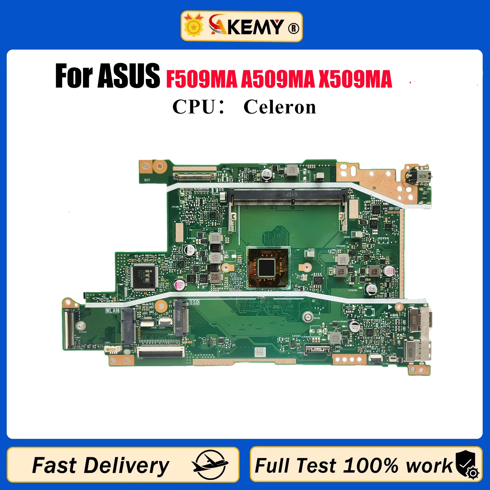 

X509MA Материнская плата для ноутбука ASUS VivoBook X509M F409MA F509MA A409MA A509MA X509MA Материнская плата с процессором Celeron, тест ОК, быстрая доставка