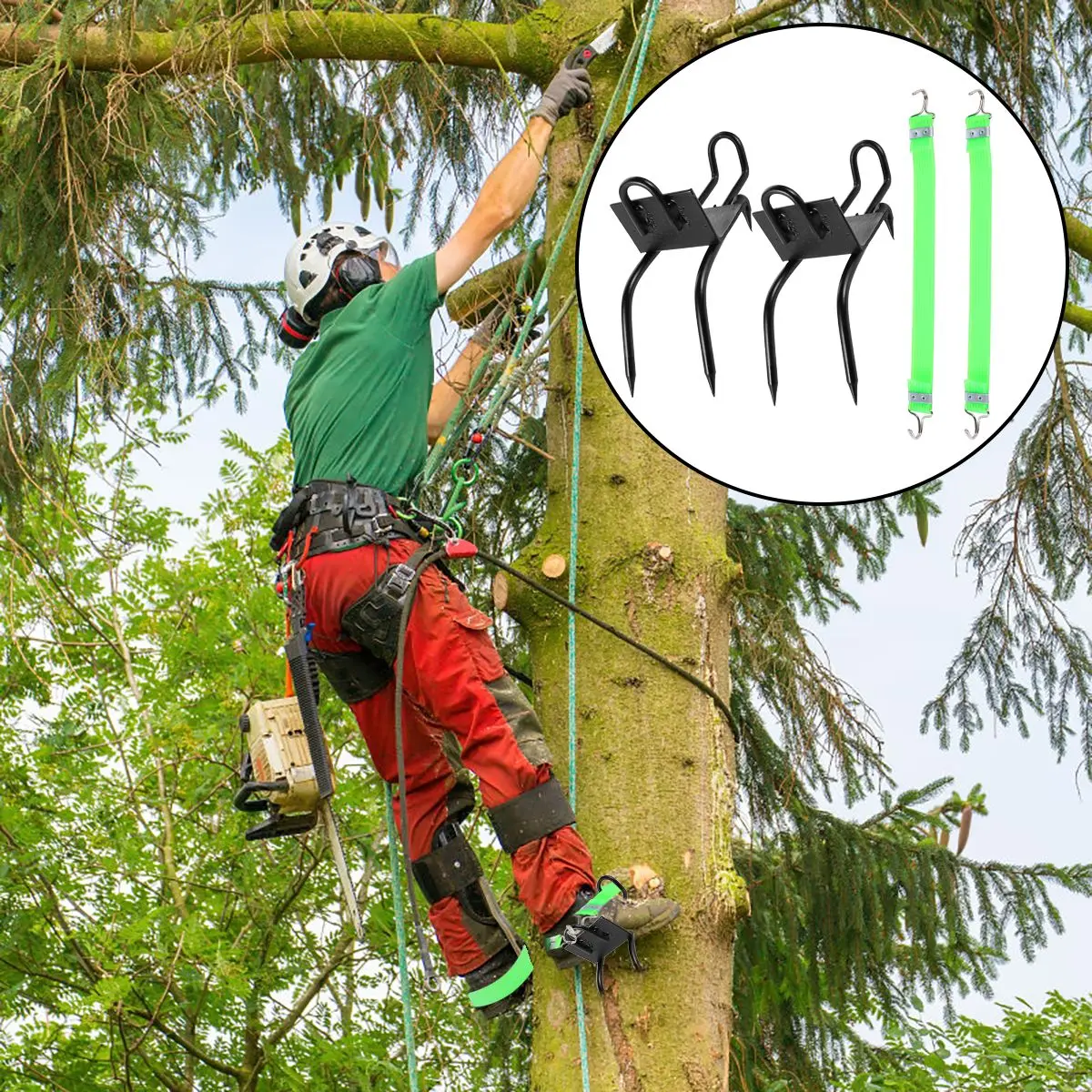 

Tree Tools Set Black Carbon Steel Spikes Shoes For Fruits Jungle Survival Outdoor Hunting Electricity Pole Water Pipe