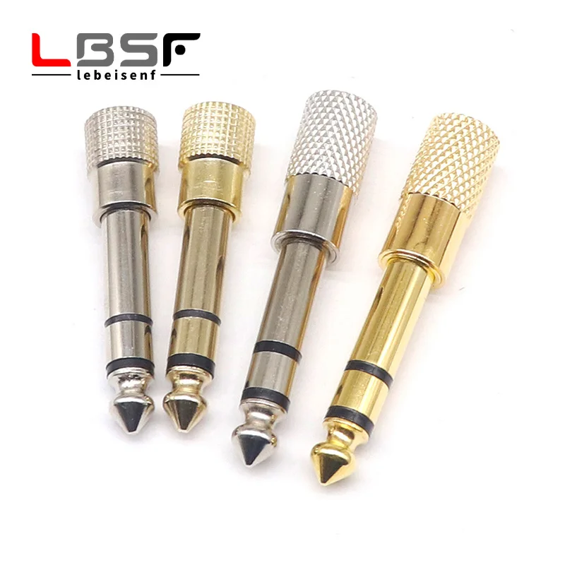 2pcs Audio 3.5 to 6.5 adapter microphone microphone headset 3.5mm female hole to 6.35 male plug small to large dual channel