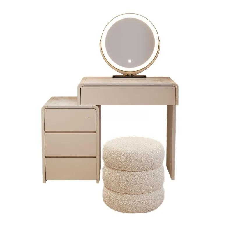 Dressing table 6cm solid wood, bedroom, small apartment, headboard, vanity table, box integrated, others