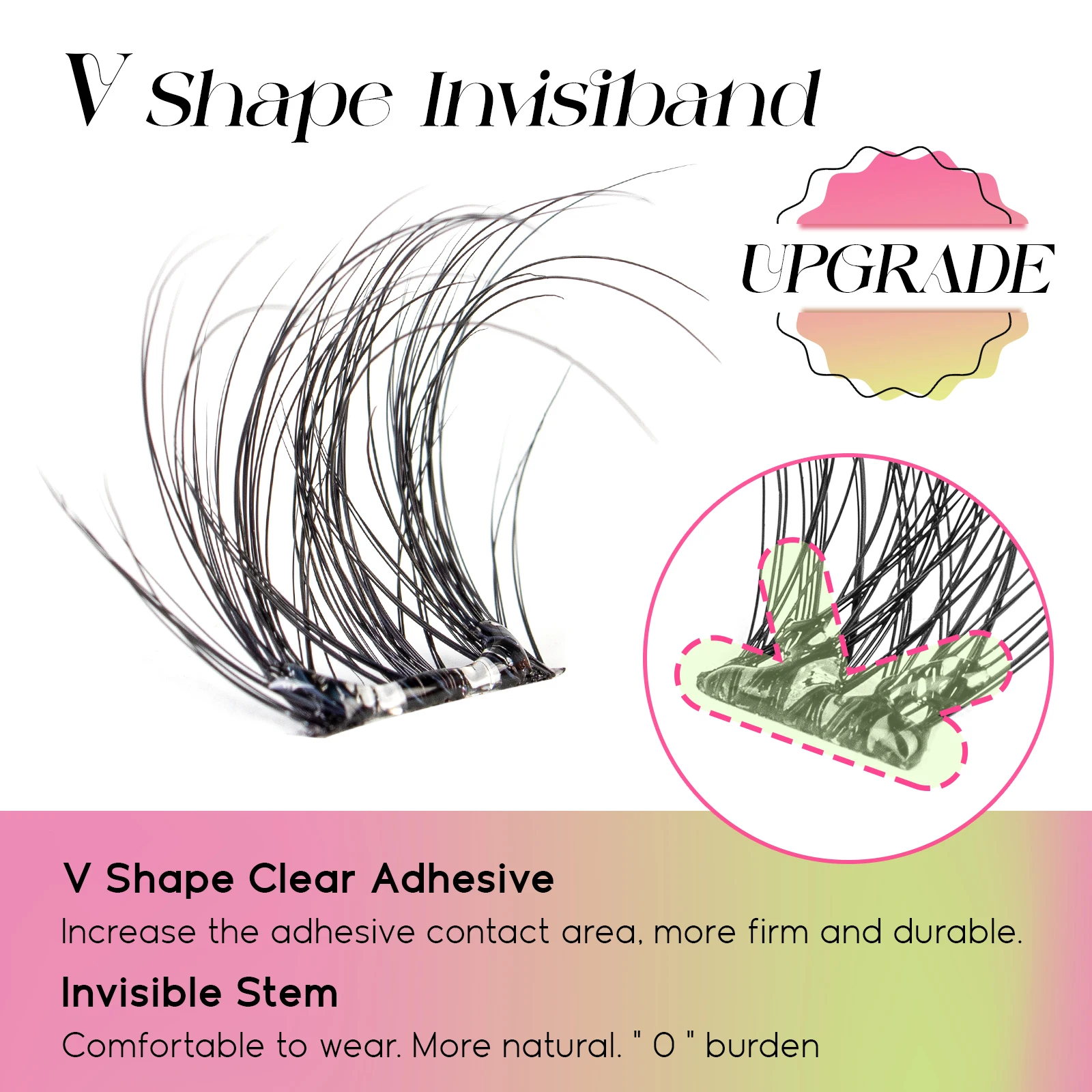 VYRILA Self Adhesive Eyelashes Cluster Lashes No Glue Needed DIY Lash Extension Soft Glue-Free Individual Lashes