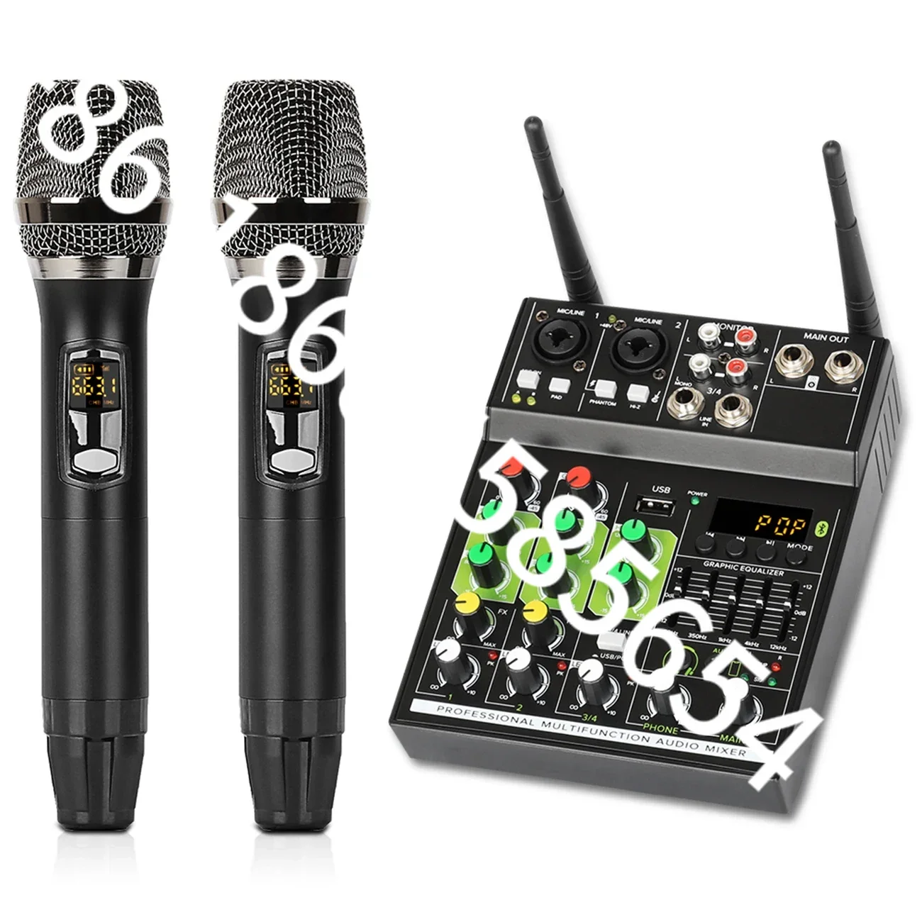 

Biner UF5-M Mini 4 Channel Audio DJ Mixer USB Console 48V Powered Professional BT Audio Mixer With two Mic usb audio mixer
