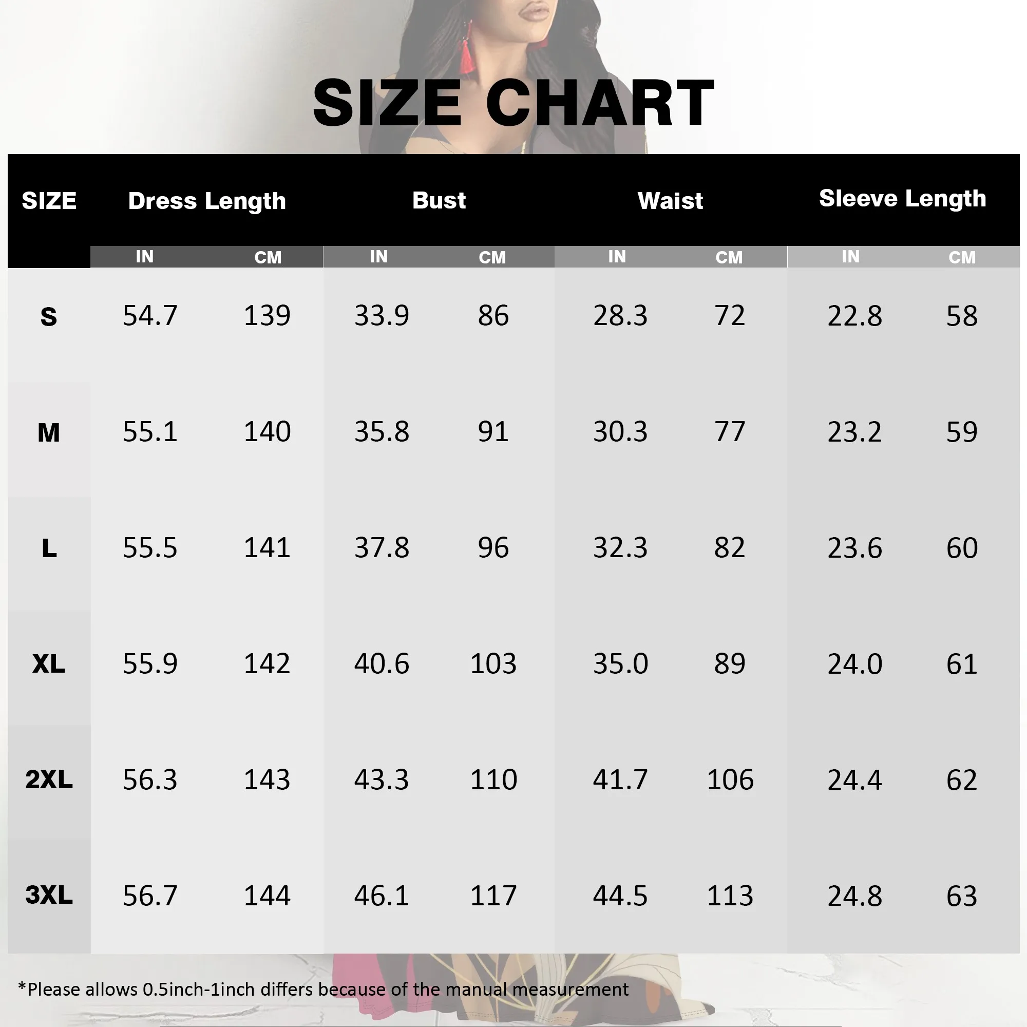 Nupusa Standard-Fit-Maxikleid mit langen Ärmeln und Blumenmuster auf dunklem Hintergrund und V-Ausschnitt