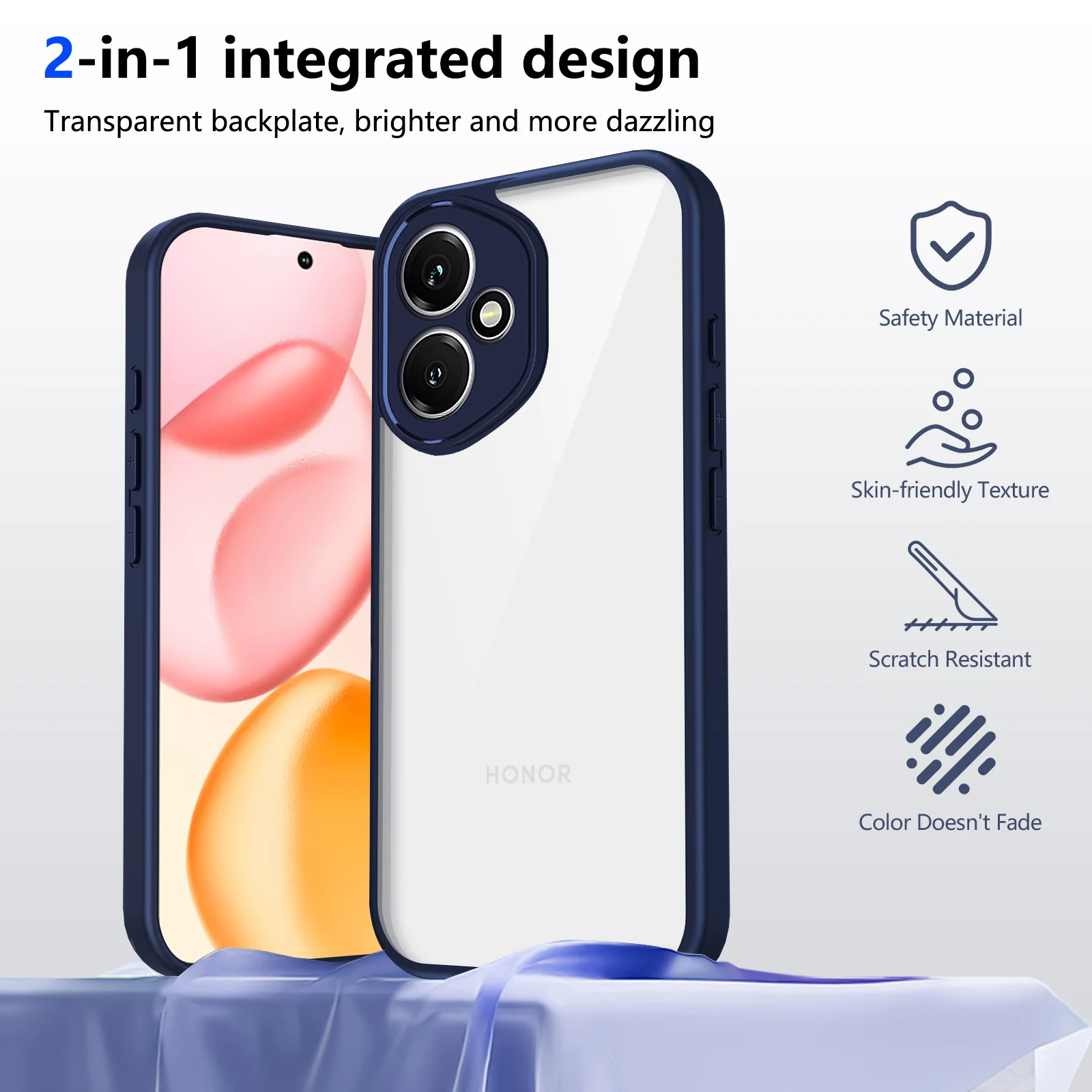 Funda Honor 400 DNY-NX9 con cojín de aire, parachoques de silicona a prueba de golpes, funda trasera transparente mate, funda dura para teléfono para Honor 400 2025 DNY-NX9