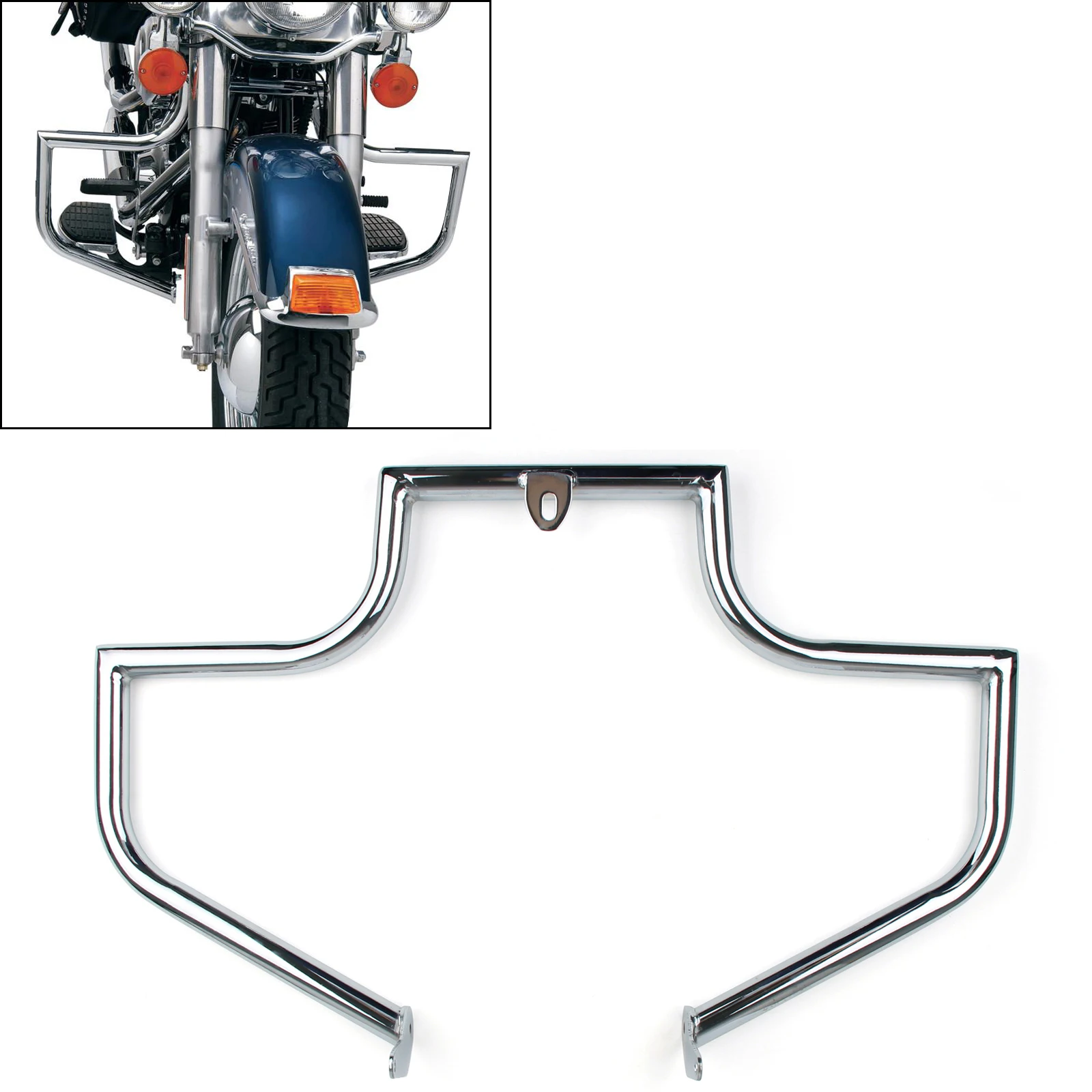 Topteng Highway Engine Guard Crash Bar Fit for Fat/boy Heritage Softail FLST 2000-2017