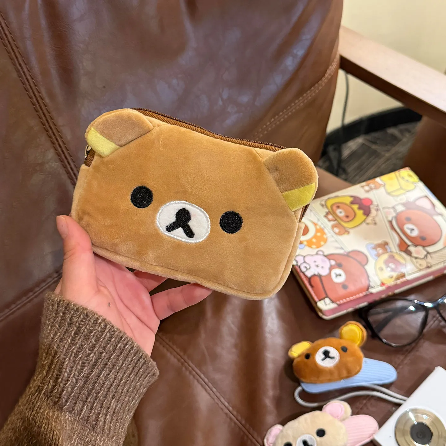 Niedliche Rilakkuma Anime Münzbörse Cartoon Make-up Organizer Aufbewahrungstasche Kawaii Bär Plüsch-Tasche Kosmetiktaschen Mädchen Spielzeug Geschenke
