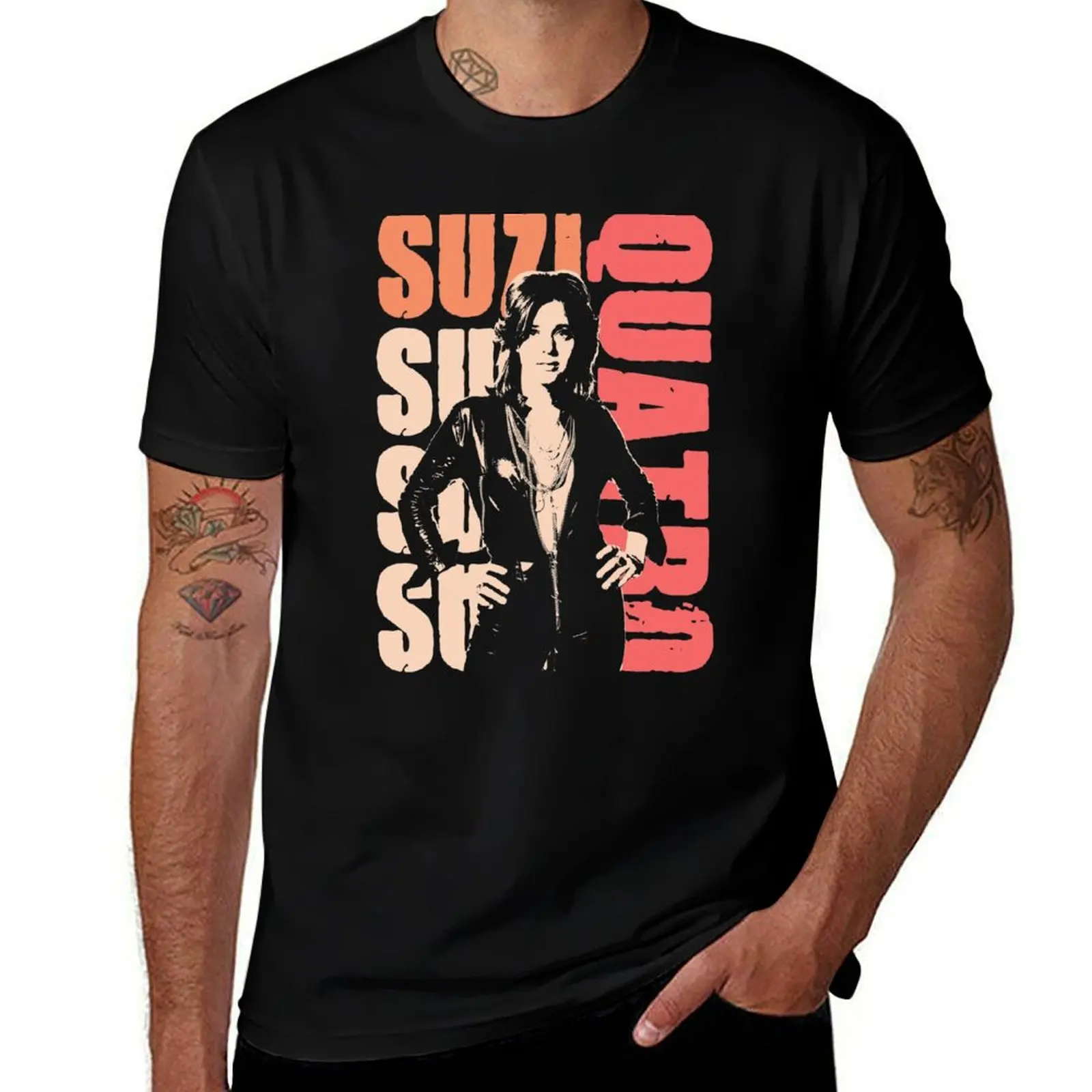 Suzi Quatro T-Shirt Quick Dry Training Short Sleeve Tee T-Shirt