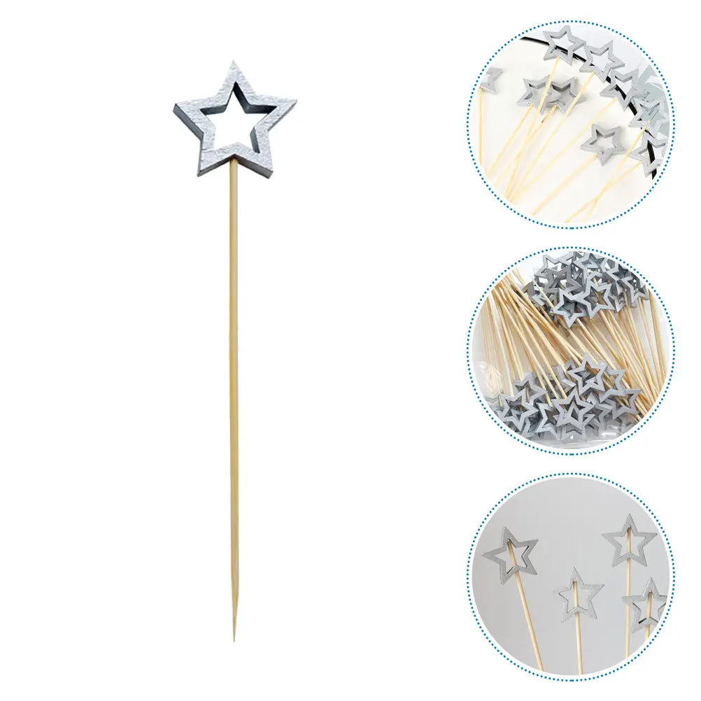 

150pcs Star Cocktail Picks Bamboo Long Toothpicks For Appetizers Fruit Kabobs Drink Stirrers Party Decor Charcuterie Sticks