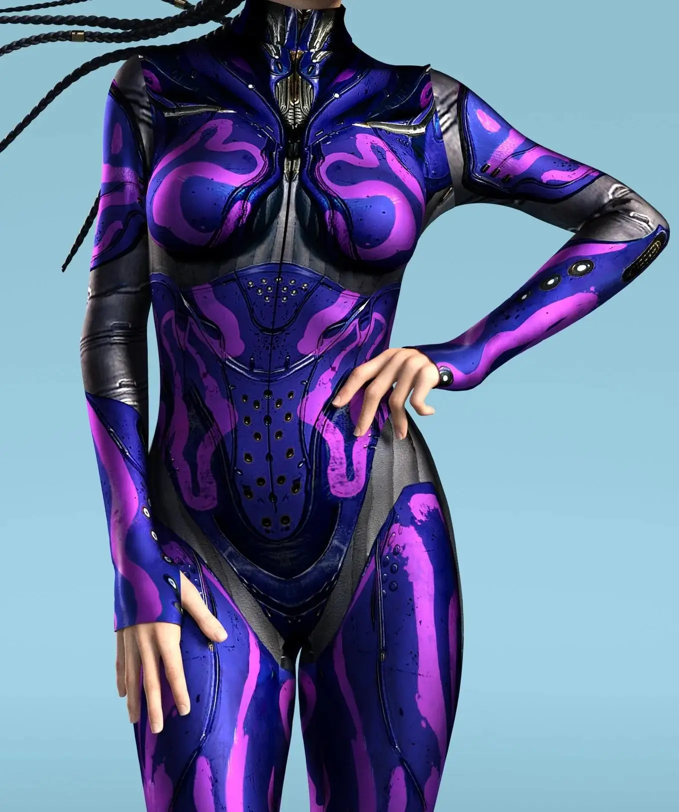 Cooles mechanisches Rüstungs-Cosplay-Kostüm für Frauen, Punk-Bodysuit, elastischer Jumpsuit für Feiertagspartys, ausgefallene Aerial-Yoga-Auftritte, Catsuit – Detail 24