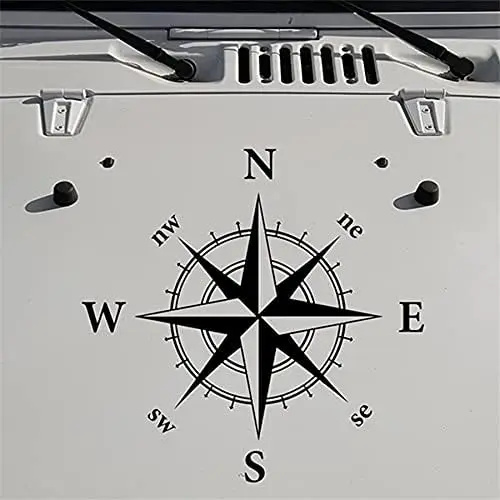 

20" Black Compass Decal Car Hood Vinyl Decal Sticker Universal