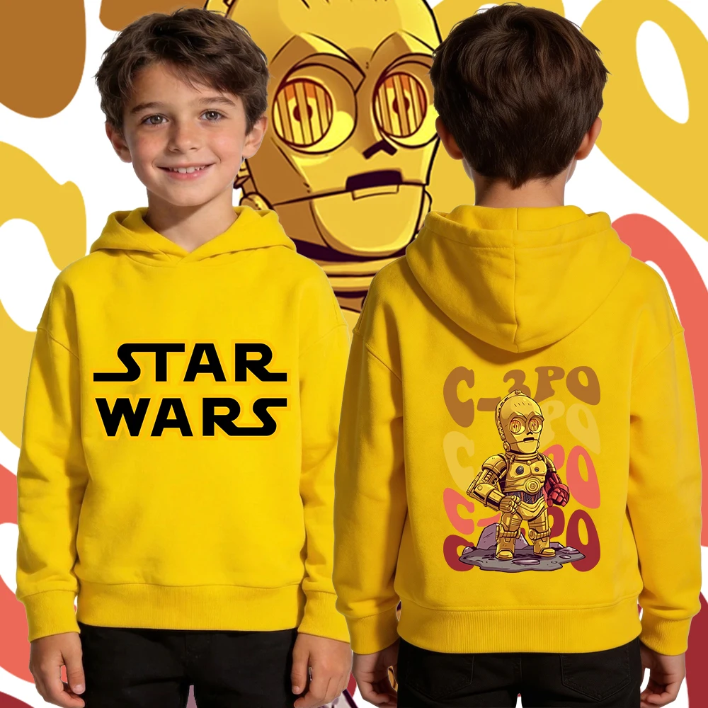 ボーイズ-スターウォーズ-c-3po-プリント-フリース-パーカー-キッズ-カジュアル-プルオーバー-フード付き-スウェットシャツ-トップス
