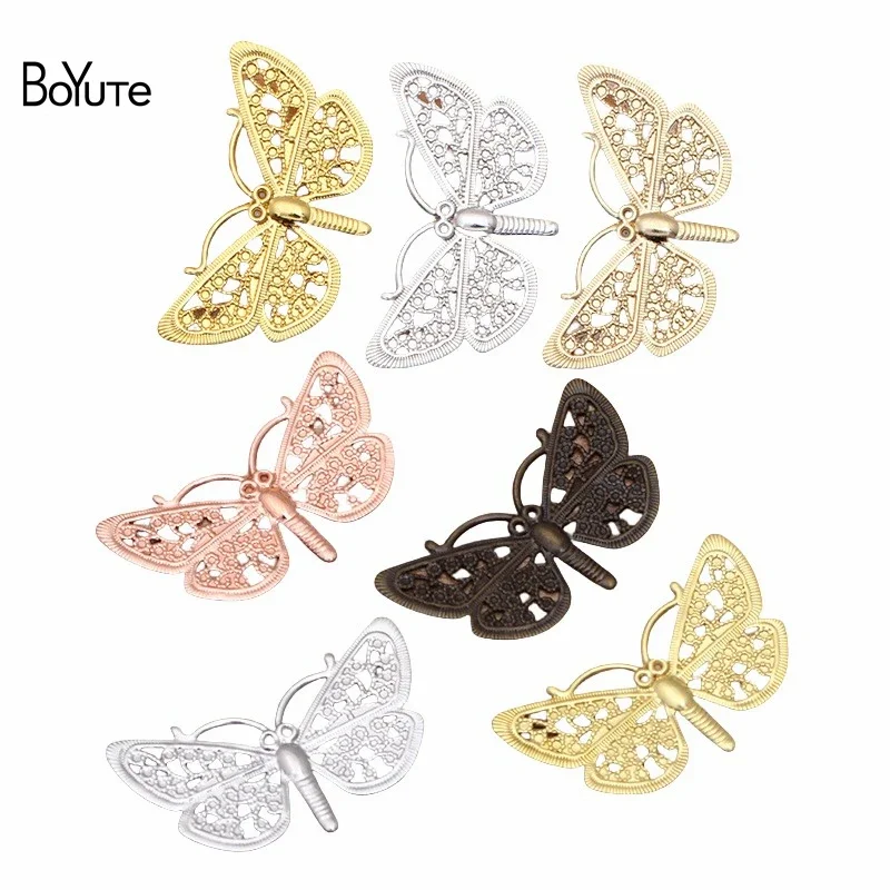 

BoYuTe (50 Pieces/Lot) 38*23MM Dragonfly Filigree Findings Metal Brass Handmade DIY Jewelry Accessories