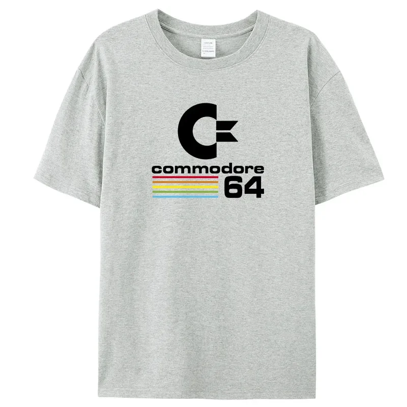 Summer Loose Men T-shirts Commodore 64 Printed T-Shirt C64 SID Amiga Retro Cool Street Short Sleeve Top Tee Cotton Clothes