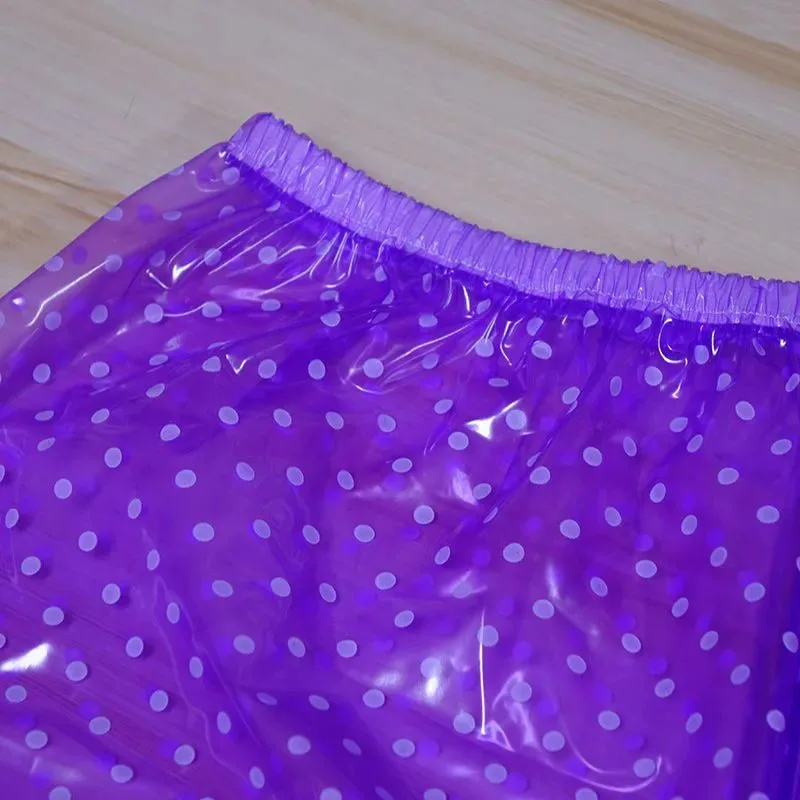 Sexy Transparent Polka Dot PVC Boxer Shorts Soft Smooth Silent ABDL Plastic Pants Couple Waterproof Leak proof Diaper Panties