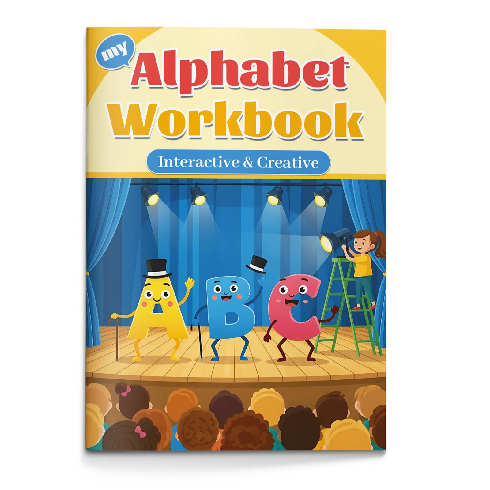 Children's alphabet coloring book, cute cartoon patterns, preschool early education workbook, boost your baby's hands-on skills