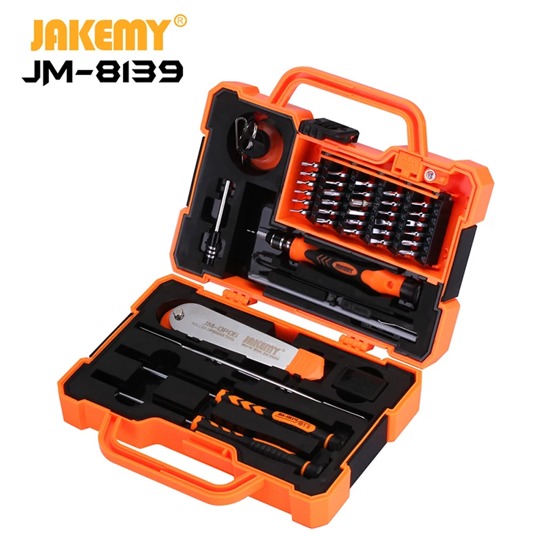 JAKEMY JM-8139 47-IN-1 Multifunktionaler CR-V-Treiber, Haushaltshandwerkzeug, Schraubendreher, OEM-Werkzeugkasten-Set für elektronische DIY-Reparatur
