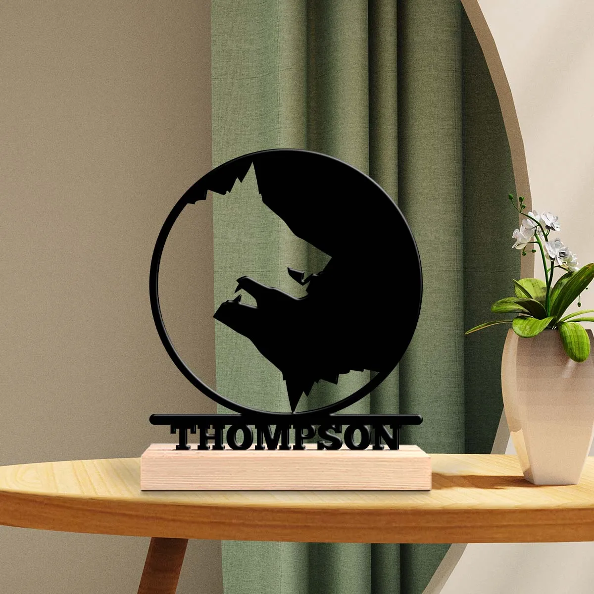 1pc Personalized Metal Artwork Customizable Content Equipped with A Wooden Base Holiday Gifts for Family and Friends