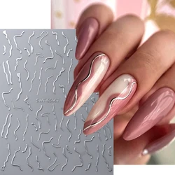 3D Metall Linien Nagel Aufkleber Spiegel Gold Silber Einfache Unregelmäßige Streifen Sliders Holographische DIY Maniküre Dekoration JISTZ-CS