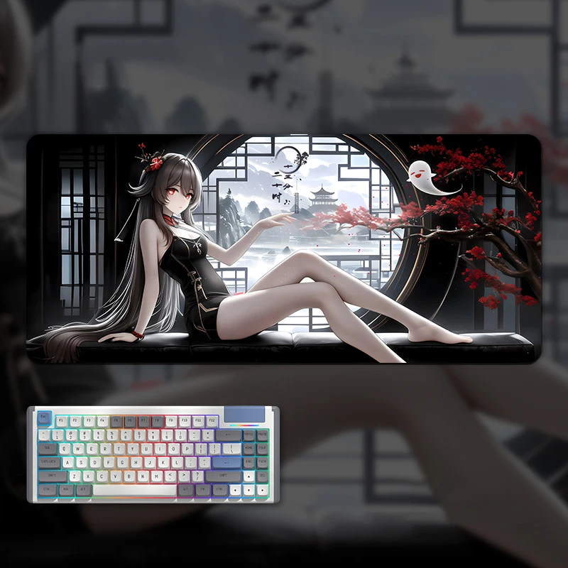 

Ancient Style Girl Anime Meisje Bureaumat Muismat Pc Kast Pad Gaming Accessoires Gamer Toetsenbord E-Sports Tablemat