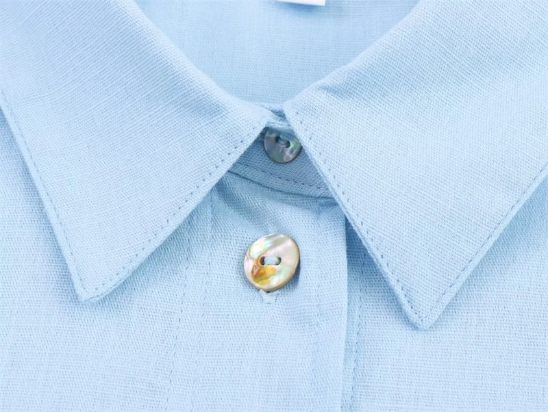 Damska koszula 2025 nowa moda łączona z materiału lnianego koszula zapinana na guziki dla kobiet swobodna elegancka luźna bluzka damska top