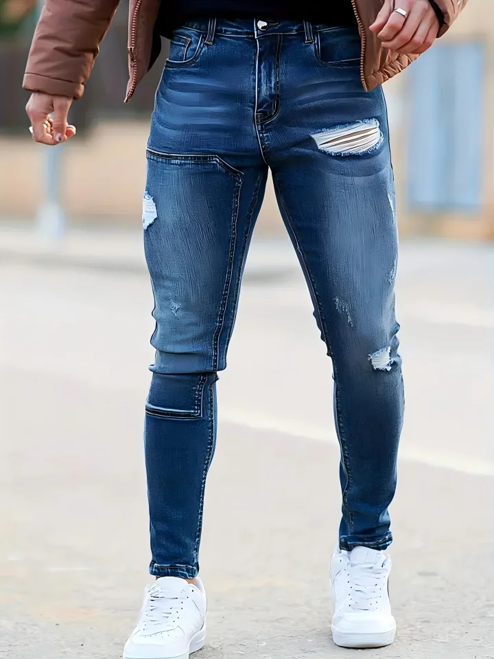 

Men's lightweight washed denim pants