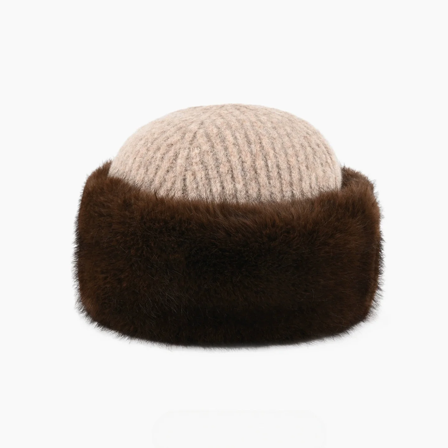Fuzzy Knit Beanie for Men and Women—Warm and Cold-Resistant Fall/Winter Hat, Pull-Over Style, Mongolian-Style Wool Beanie