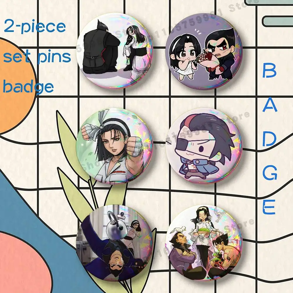 Couple K-Kazuya Jun Brooches for Backpack Accessories 25 32 44 58 75mm Round 2-piece set Free Mix