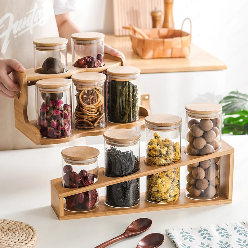 

Glass bottle sealed bottle tea can display tank food grade grain storage tank transparent bottle kitchen storage