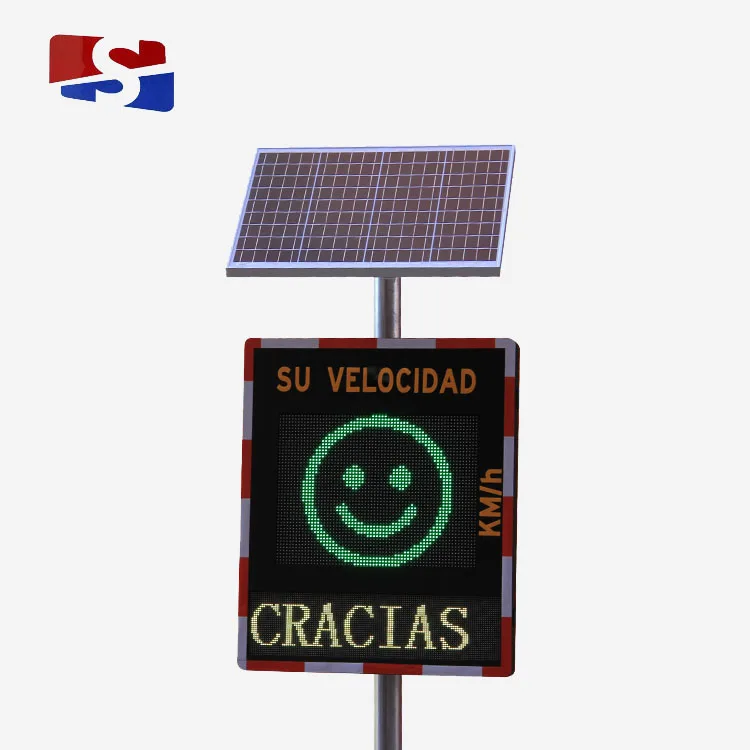 High Visibility Solar LED Speed Meter Traffic Sign Board Road Safety Speed Limit Indicator